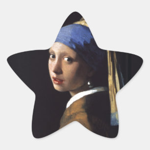 Adesivo Estrela Rapariga com pintura de orelha por Vermeer