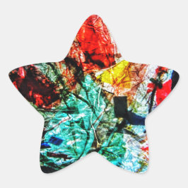 Adesivo Estrela Reciclado de plástico abstrato com selo azul