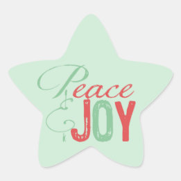 Adesivo Estrela Red and Mint Peace and Joy Holiday Star Stickers