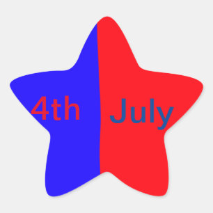 Adesivo Estrela Red Black American Day 4 de julho adicione texto s