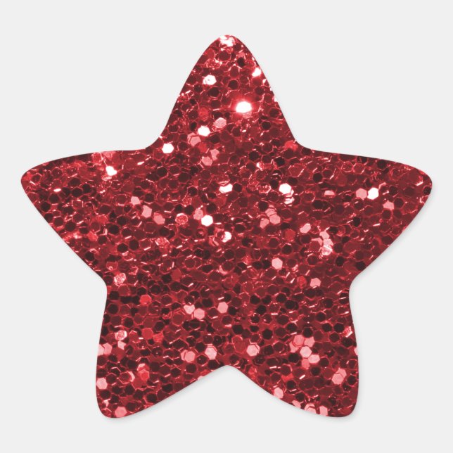 Adesivo Estrela Red Faux Glitter (Frente)