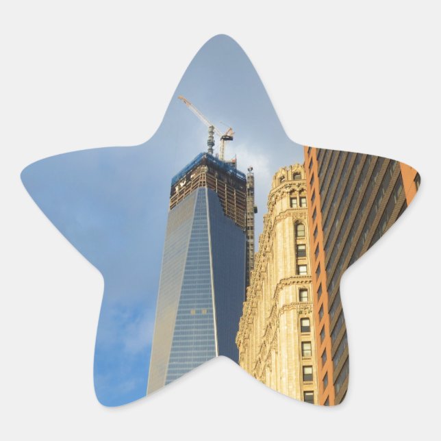 Adesivo Estrela Reflexos de arranha-céus de Nova York (Frente)