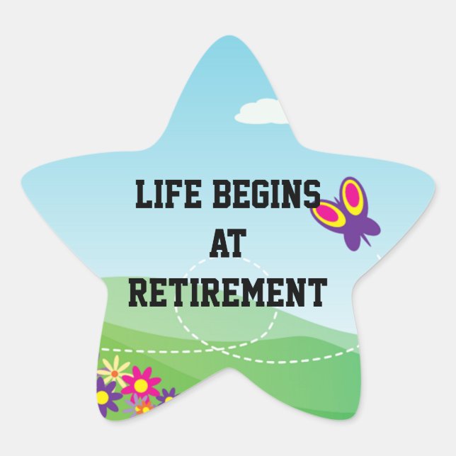 Adesivo Estrela Reforma: "A vida começa na reforma" (Frente)