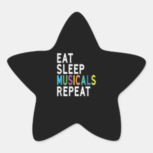 Adesivo Estrela Repetição de Musicais do Sono