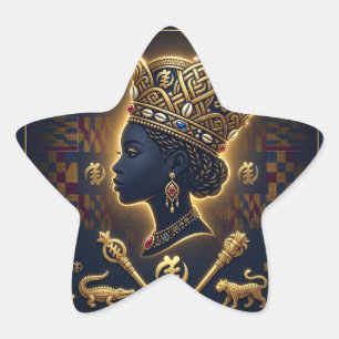 Adesivo Estrela Retrato majestoso de rainha africana