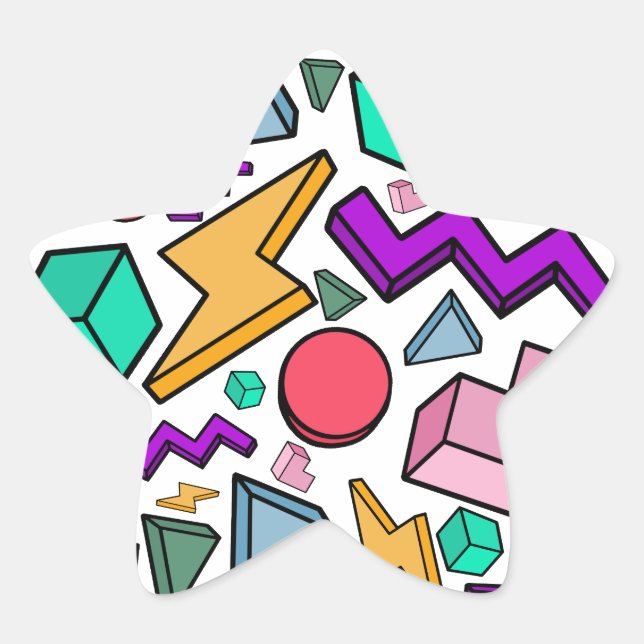 Adesivo Estrela Retro estético da Vintage dos anos 80 (Frente)