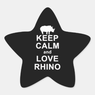 Adesivo Estrela Rhino Lover Gift Mantenha Calma E Amor Rhino