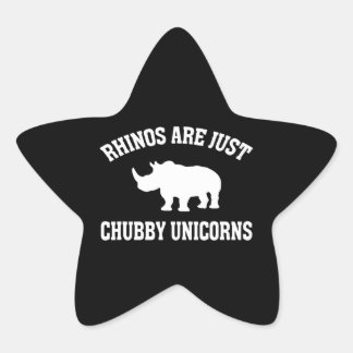 Adesivo Estrela Rhinos São Apenas Chubby Unicórnios Engraçados Pre