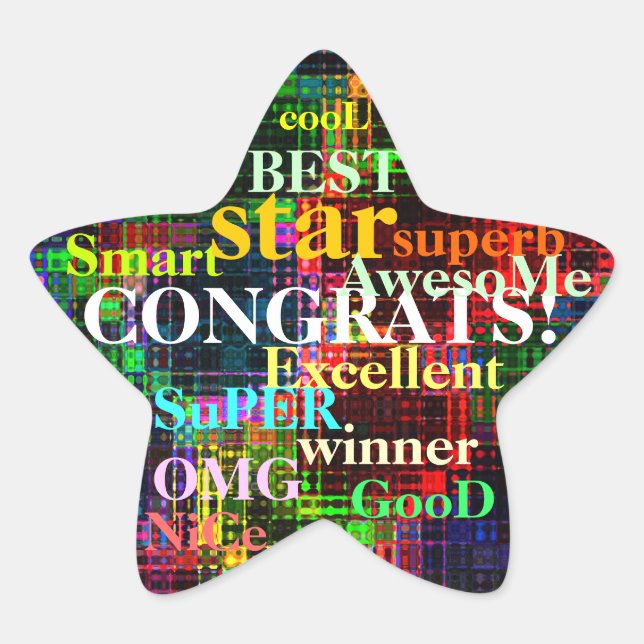 Adesivo Estrela Ripples Coloridas (Frente)