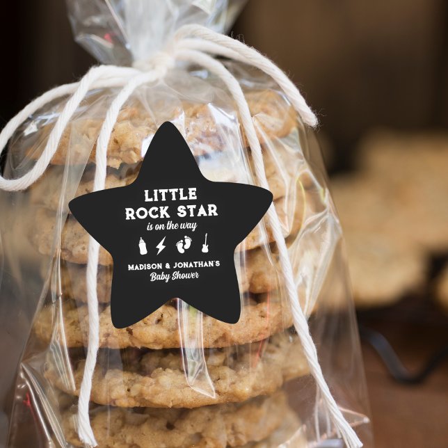 Adesivo Estrela Rock N Roll Chá de fraldas Edgy Little Rock Star (Rock N Roll Baby Shower Edgy Little Rock Star Star Sticker)
