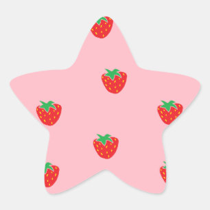 Adesivo Estrela Rosa das morangos