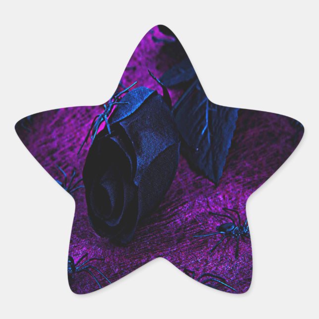 Adesivo Estrela Rosa de Material Negro Spooky, Aranhas Negras (Frente)