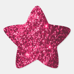 Adesivo Estrela Rosa do brilho do falso