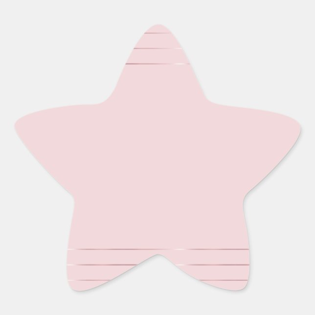 Adesivo Estrela Rosa Dourado Modelo em Branco Moderno Elegante Chi (Frente)