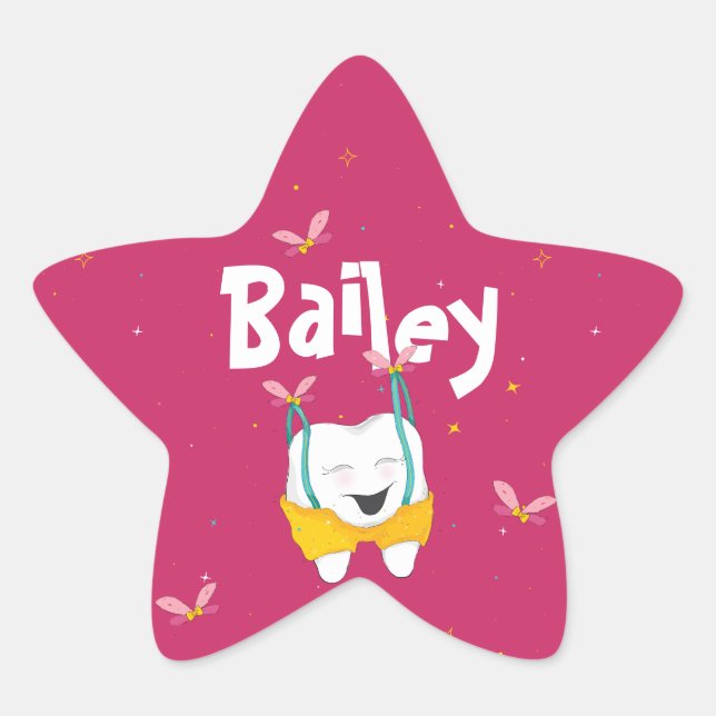 Adesivo Estrela Rosa Mágica Dente Voante (Frente)