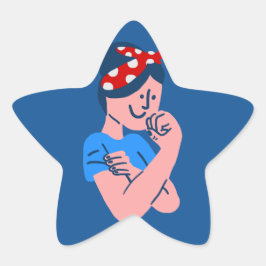 Adesivo Estrela rosie the riveter rockabilly retro icon