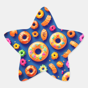 Adesivo Estrela Rosquinhas coloridas, Sticker