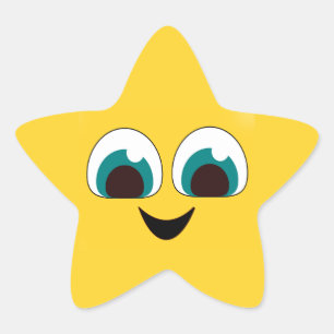 Adesivo Estrela Rosto Sorridente Feliz
