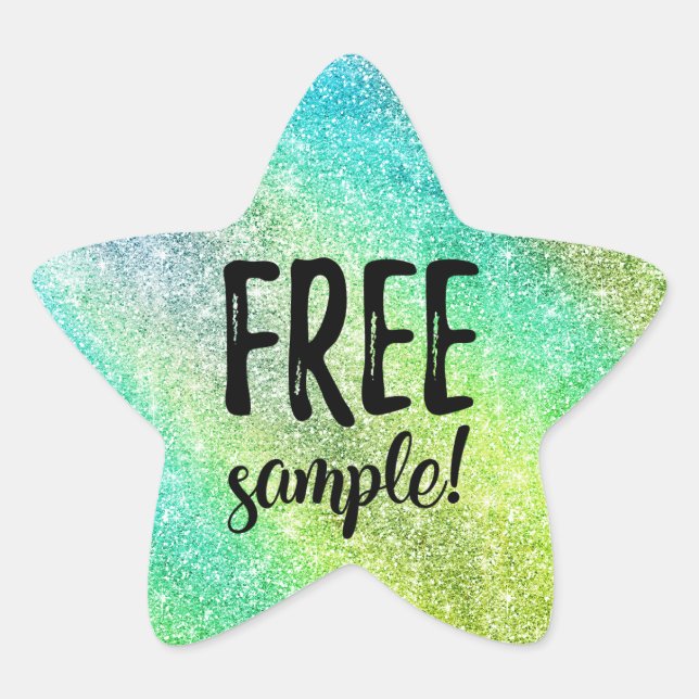 Adesivo Estrela Rótulo de brilho de amostra livre (Frente)