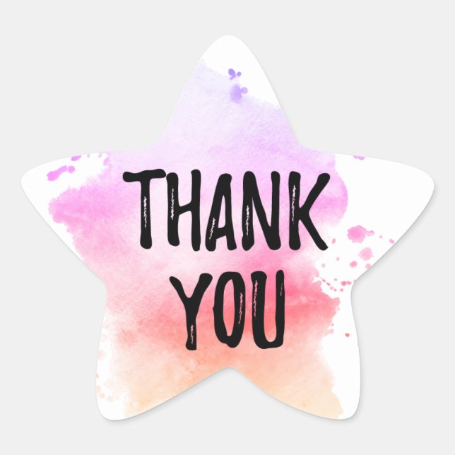 Adesivo Estrela Rótulo Obrigado (Frente)