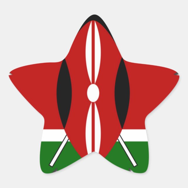 Adesivo Estrela Round Kenyan Motif: Um Símbolo Nacional (Frente)