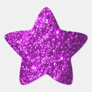 Adesivo Estrela Roxo de Brilho