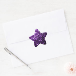 Adesivo Estrela Roxo escuro brilho falso brilhos faiscantes
