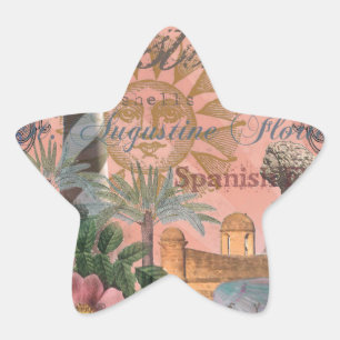 Adesivo Estrela Rua, Augustine Florida Vintage Collage