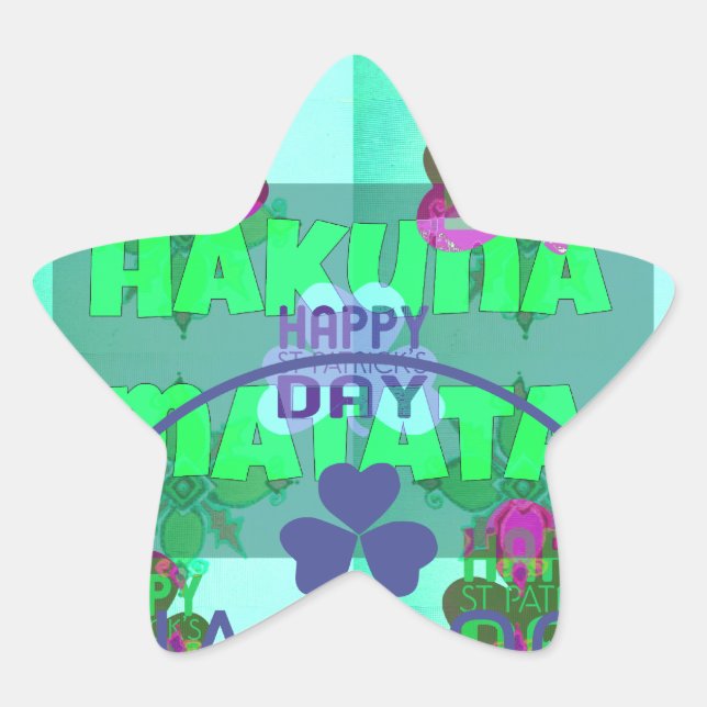 Adesivo Estrela Rua cativante de Shamrock festivo. (Frente)