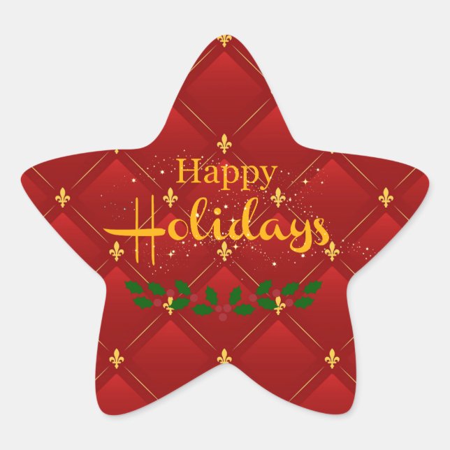 Adesivo Estrela Ruby Red e Dourada Art Deco/Art Nouveau (Frente)