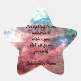 Adesivo Estrela Rumi Uplifing Citação Sobre Energia E Universo