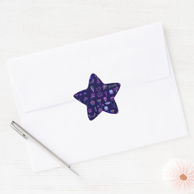 Adesivo Estrela Saco de Presente de Aniversário da Princesa | Saco (Envelope)