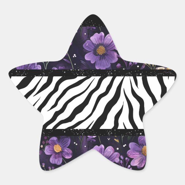 Adesivo Estrela Saco preto branco-preto-branco-preto-roxo (Frente)