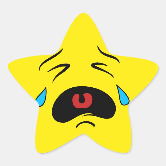 Adesivo Estrela Sad Face Emoji (Frente)