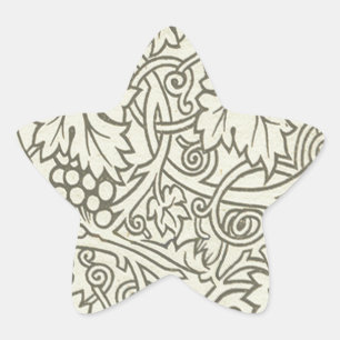 Adesivo Estrela Sage Green Grapevile William Morris Pattern