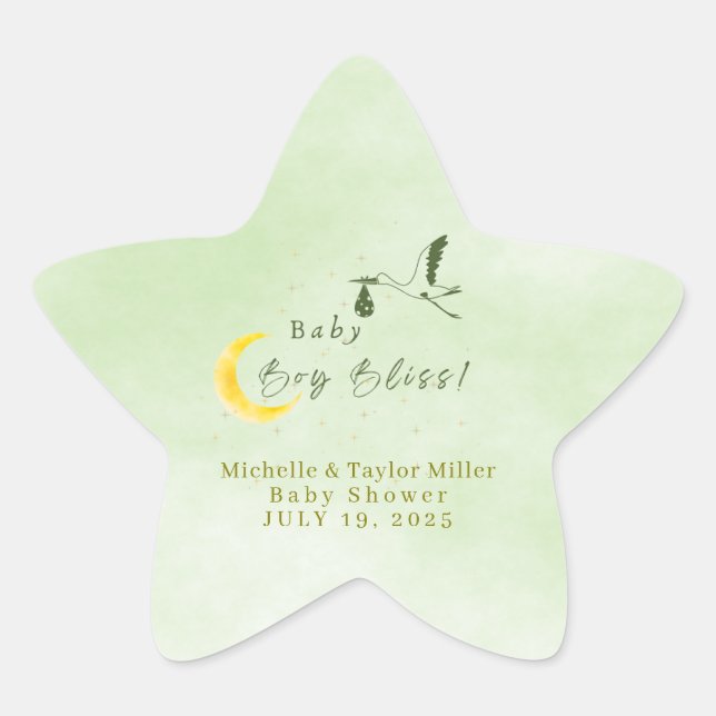 Adesivo Estrela Sage Green Starlit Baby Boy Bliss Special Delivery (Frente)