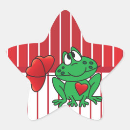 Adesivo Estrela Sapo de amor nas faixas vermelha e branca
