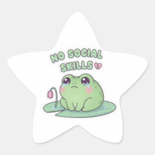 Adesivo Estrela sapo sem energia, sapo cansado, sapo exausto, sapo