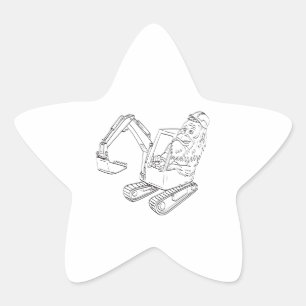 Adesivo Estrela Sasquatch ou Bigfoot acionando um Digger Mecânico