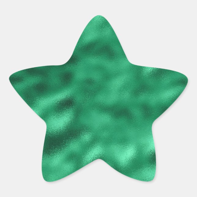 Adesivo Estrela Satin Star Elegante Metálico Verde Natal (Frente)