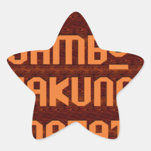 Adesivo Estrela Saudação Africana: Jambo Hakuna Matata Wood Design