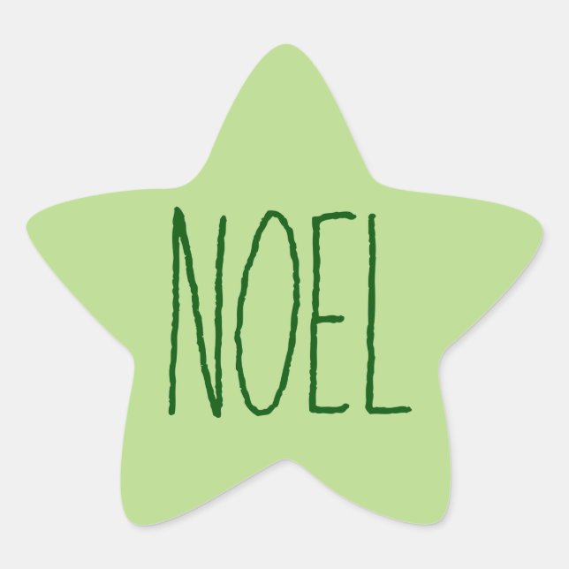Adesivo Estrela Saudação de Natal Simples "Noel" (Frente)