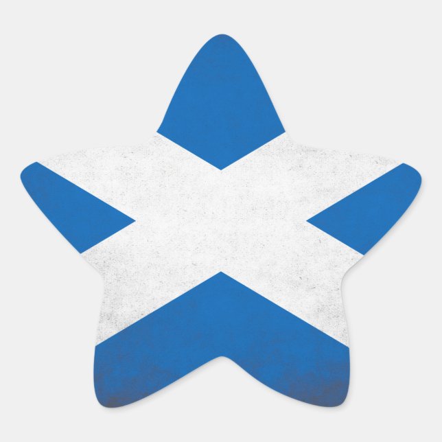 Adesivo Estrela Scotland Flag Grunge (Frente)
