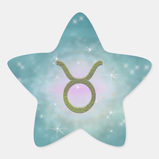 Adesivo Estrela Selecionar Cor Taurus Zodiac Sinal Astrológico (Frente)