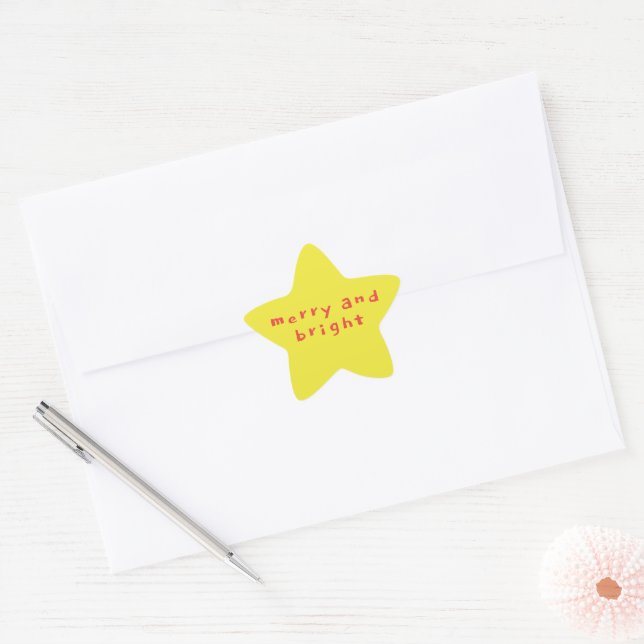 Adesivo Estrela selo de envelope Alegre e Brilhante (Envelope)