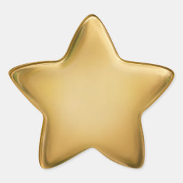 Adesivo Estrela Selo de Folha de Ouro 3D Medalha de Conquista Estr