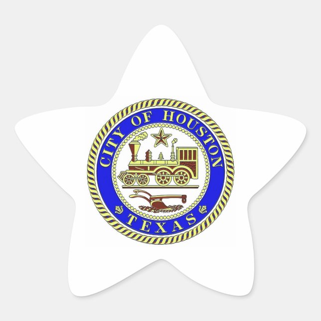 Adesivo Estrela Selo de Houston (Frente)
