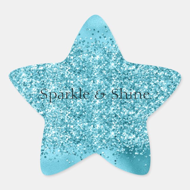 Adesivo Estrela Sereia Aqua Confetti Sparkle Glitter (Frente)