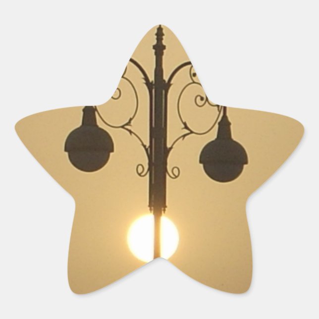 Adesivo Estrela Serene Victorian Street Lamp Sunset Sky (Frente)