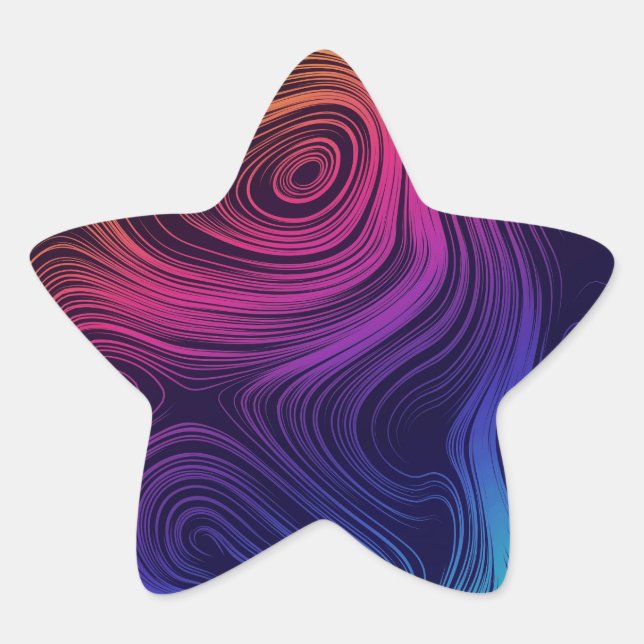 Adesivo Estrela Sessenta círculos de vibração e espirais Legal (Frente)